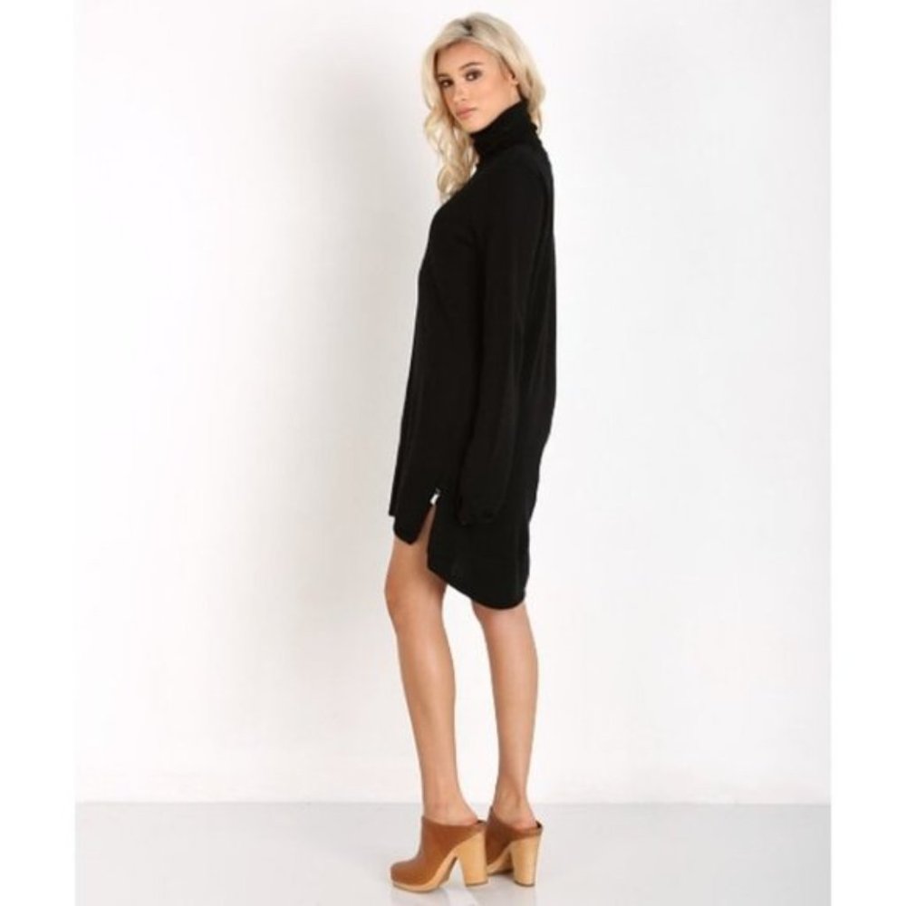 One Teaspoon Superior Merino Knit Funnel Turtleneck Dress Jet Black Size XXS - Picture 14 of 16